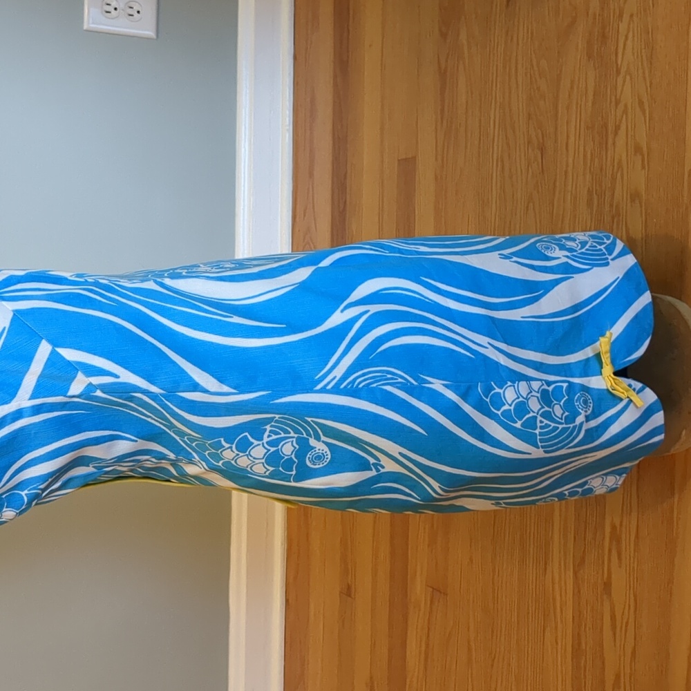Lilly Pulitzer Delia Shift Resort White, Blue & Yellow Joe Fish Dress size 4 - Picture 7 of 16